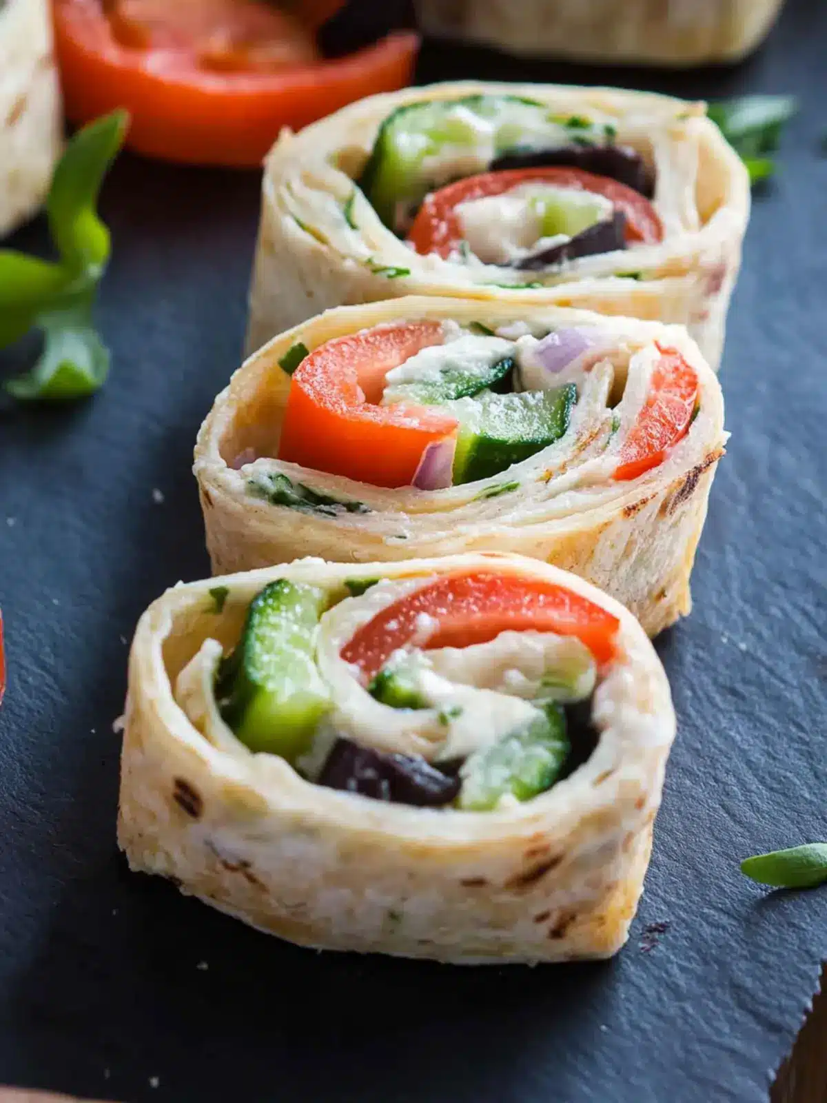 Delicious Greek Tortilla Pinwheels for Easy Entertaining 2 Greek Tortilla Pinwheels