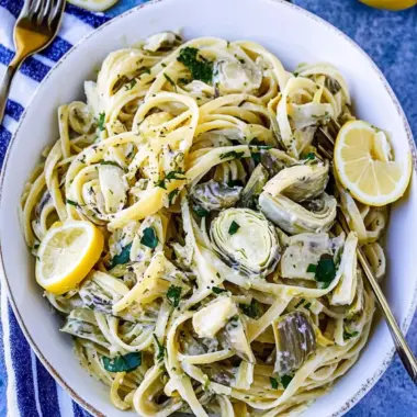Delicious Vegan Lemon Artichoke Pasta Ready in 30 Minutes 9 Vegan Lemon Artichoke Pasta