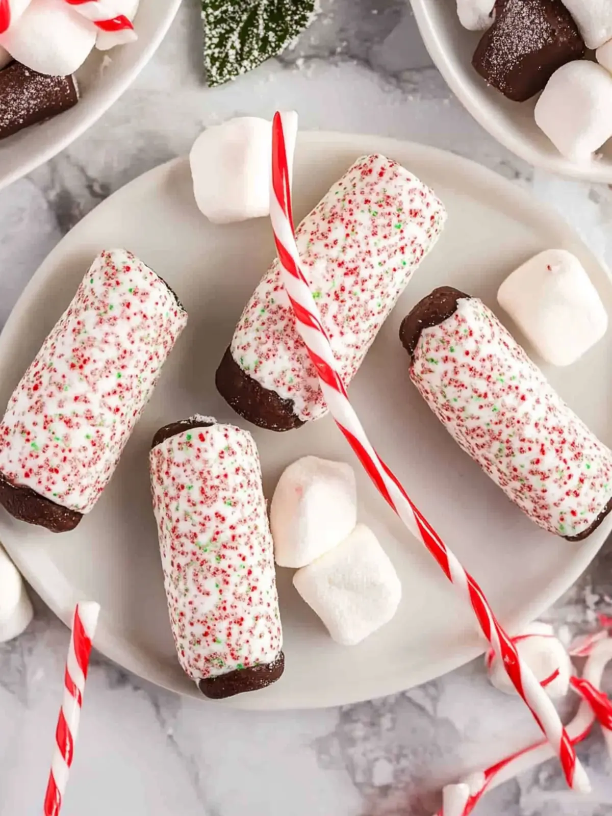 Decadent Peppermint Marshmallow Wands Perfect for Gifting 4 Peppermint Marshmallow Wands