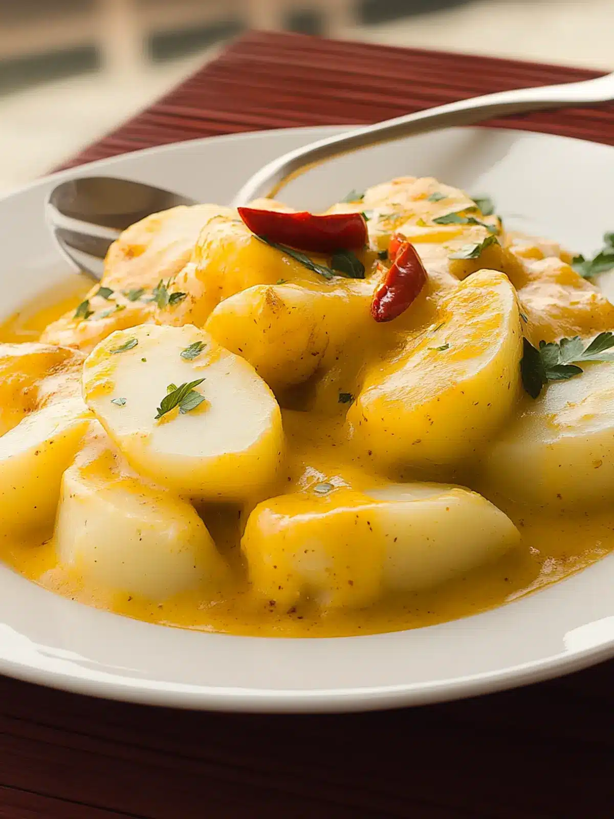 Potatoes in Spicy Cheese Sauce: A Flavorful Comfort Dish 2 Potatoes in Spicy Cheese Sauce