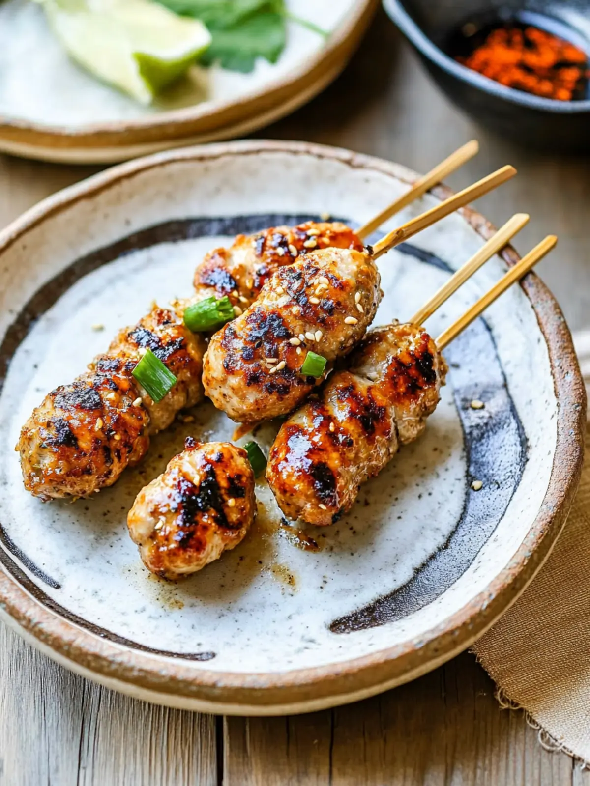 Japanese Chicken Meatball Skewers: Grilled Perfection at Home 3 Japanese Chicken Meatball Skewers