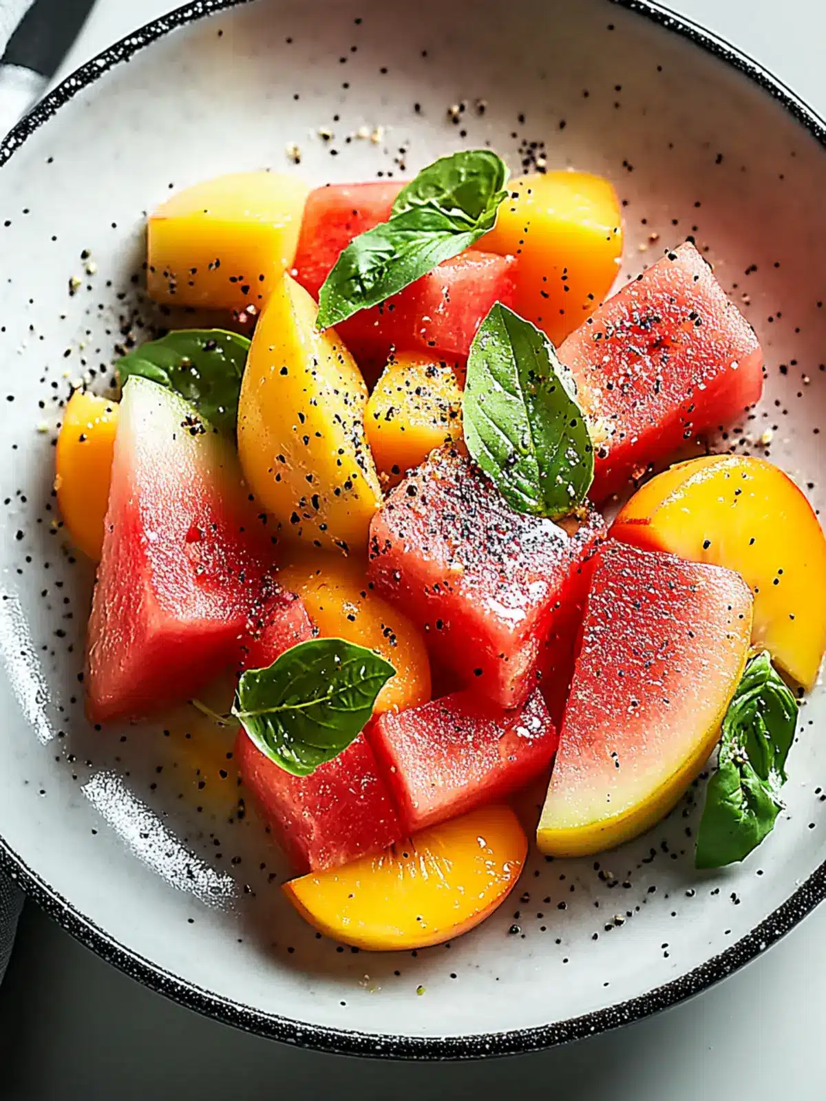Refreshing Peach Watermelon Salad to Brighten Your Day 2 Peach Watermelon Salad