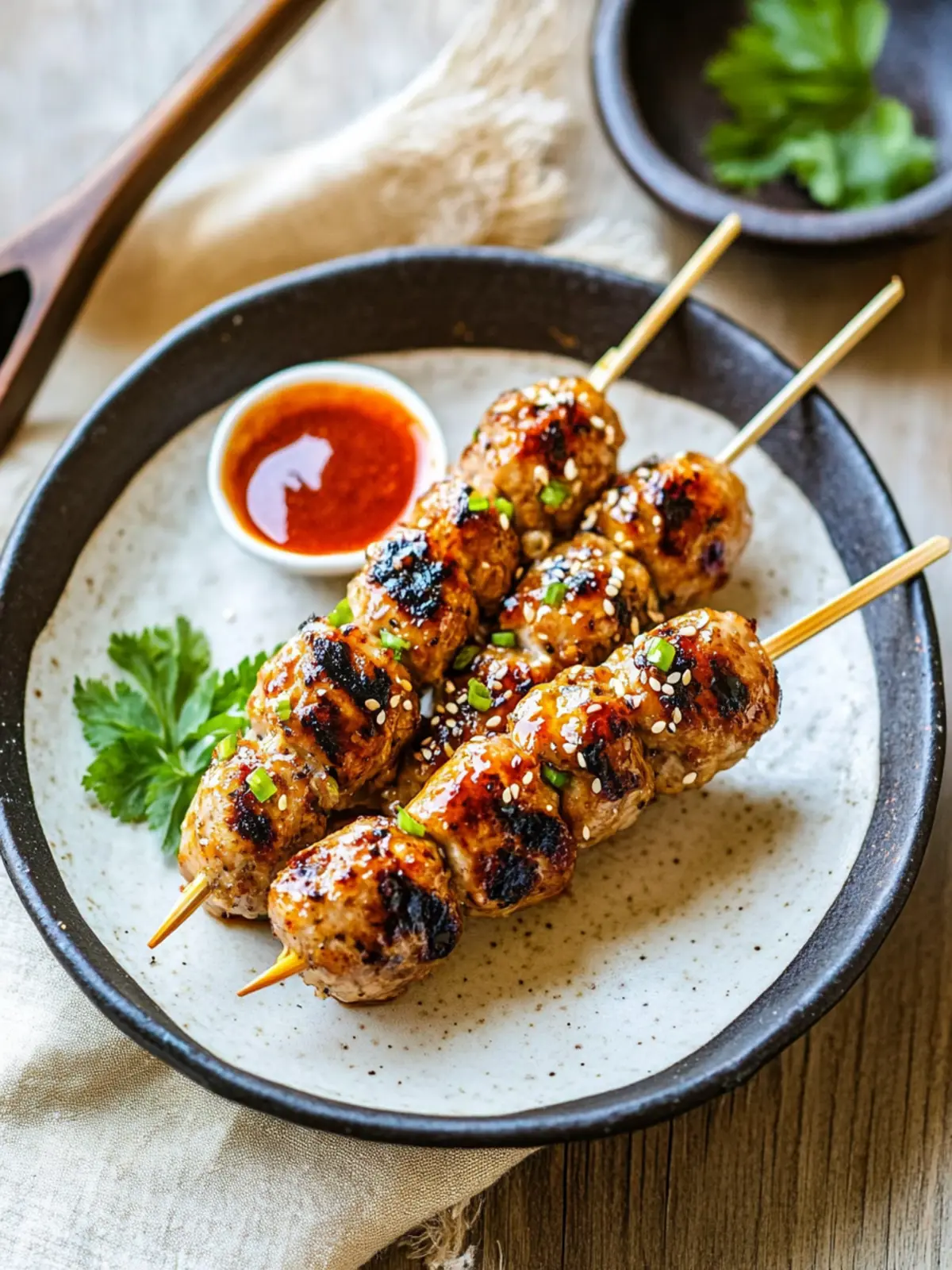 Japanese Chicken Meatball Skewers: Grilled Perfection at Home 2 Japanese Chicken Meatball Skewers