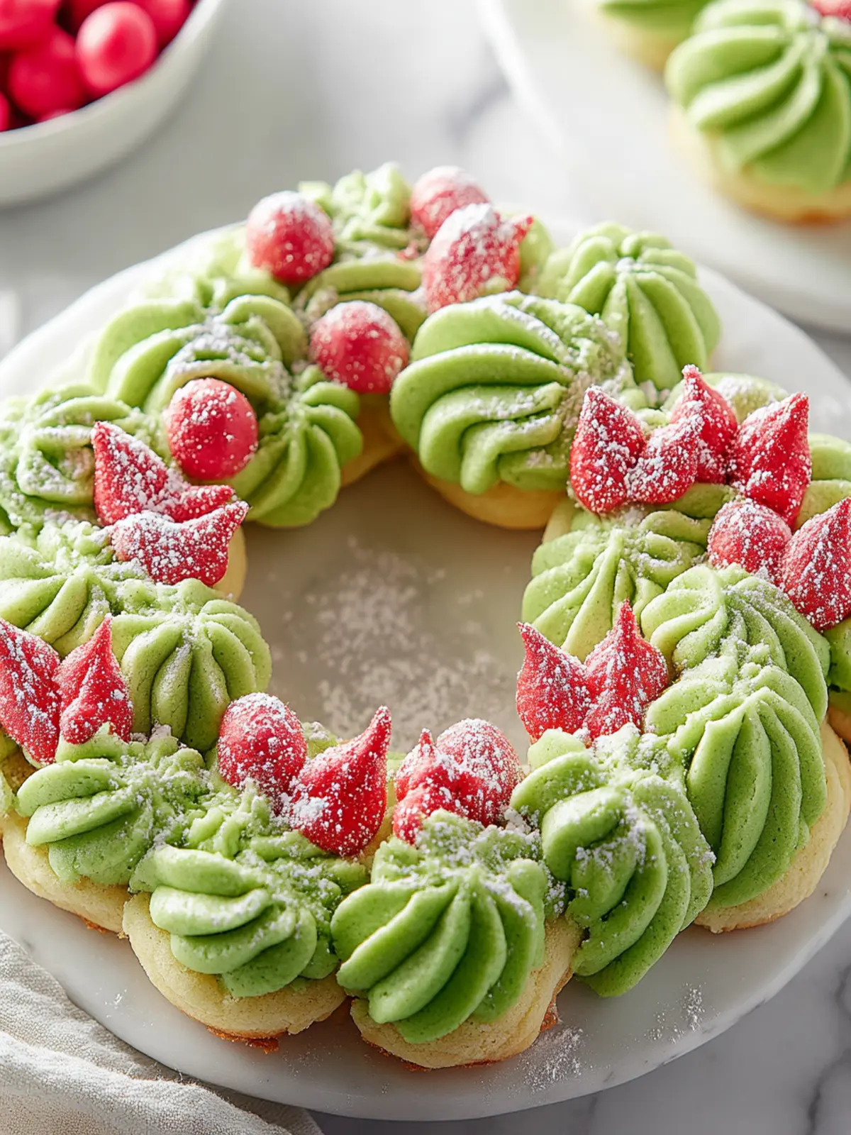Festive Meringue Wreath Cookies to Sweeten Your Holidays 2 Meringue Wreath Cookies