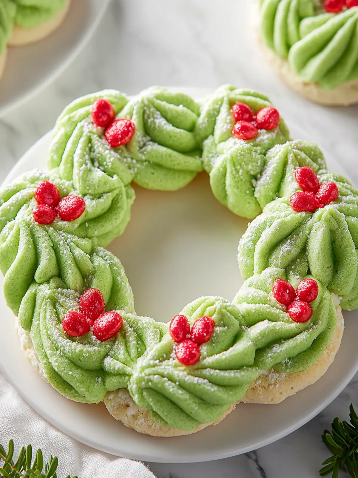 Festive Meringue Wreath Cookies to Sweeten Your Holidays 5 Meringue Wreath Cookies