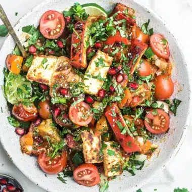 Flavor-Packed Paneer, Tomato & Pomegranate Salad Delight 9 Paneer, Tomato & Pomegranate Salad