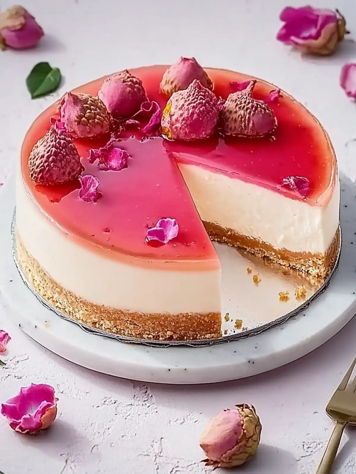 Decadent Lychee Rose Cheesecake for Your Next Celebration 4 Lychee Rose Cheesecake