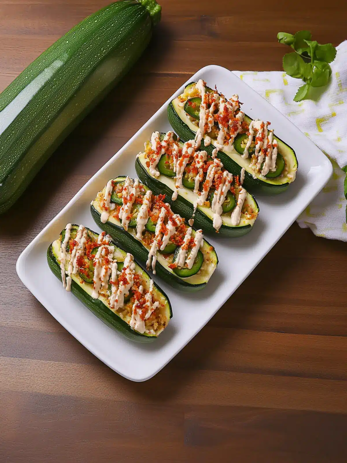 Jalapeño Popper Stuffed Zucchini: A Cheesy Keto Treat 2 Jalapeño Popper Stuffed Zucchini
