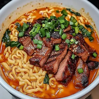 Irresistible Spicy Korean Ramen with Grilled Beef & Creamy Sauce 9 Spicy Korean Ramen with Grilled Beef & Creamy Sauce