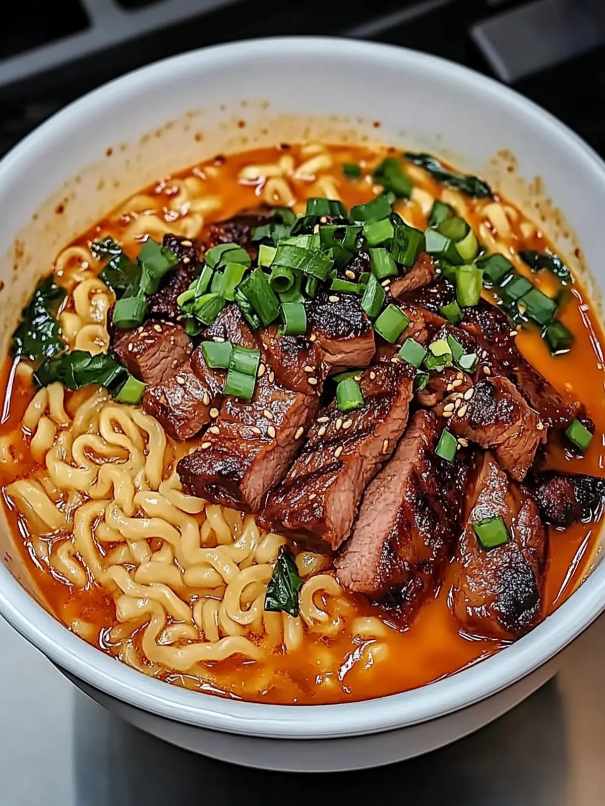 Irresistible Spicy Korean Ramen with Grilled Beef & Creamy Sauce 5 Spicy Korean Ramen with Grilled Beef & Creamy Sauce