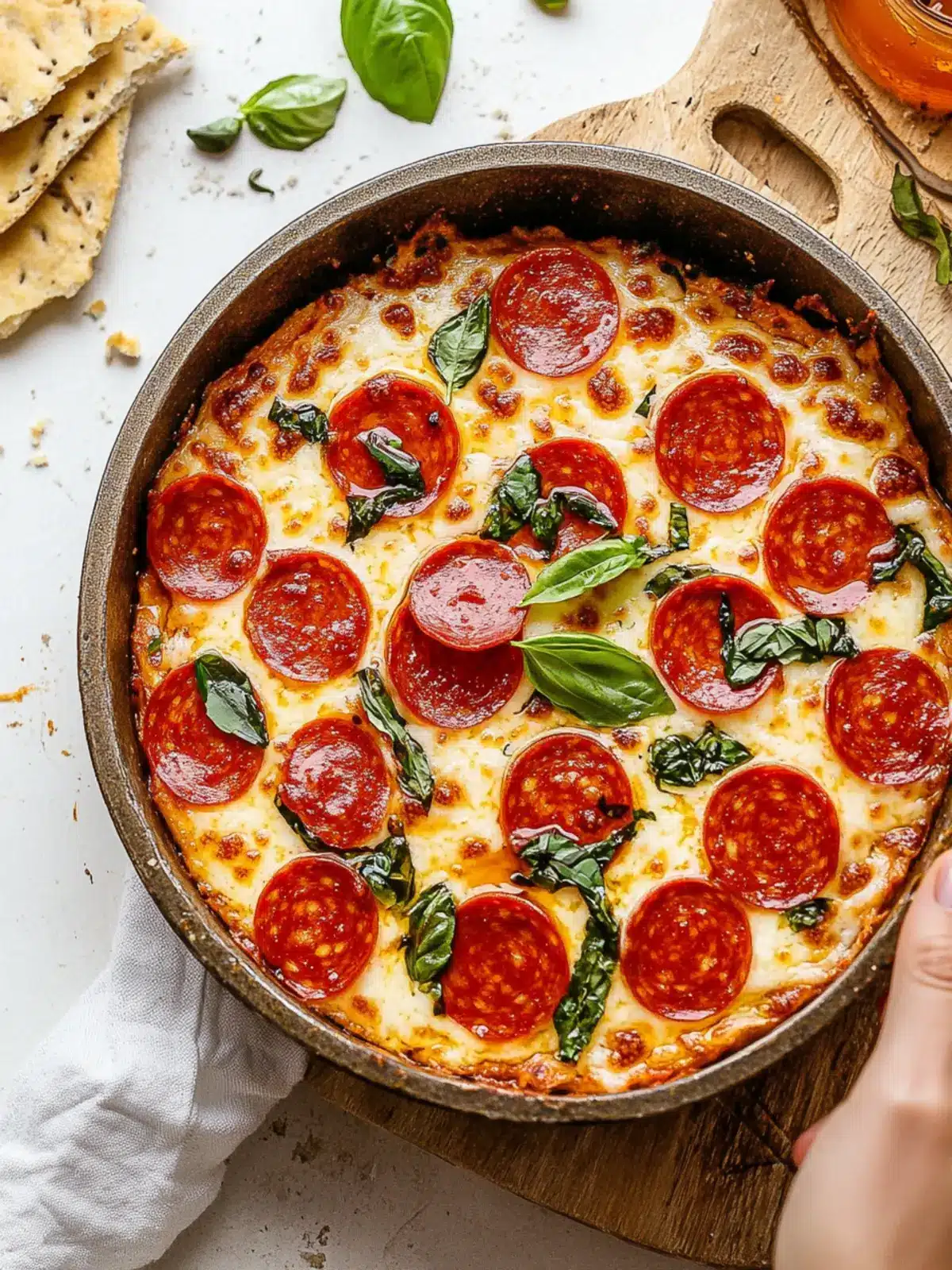 Irresistible Hot Honey & Basil Pepperoni Pizza Dip Recipe 4 Hot Honey & Basil Pepperoni Pizza Dip