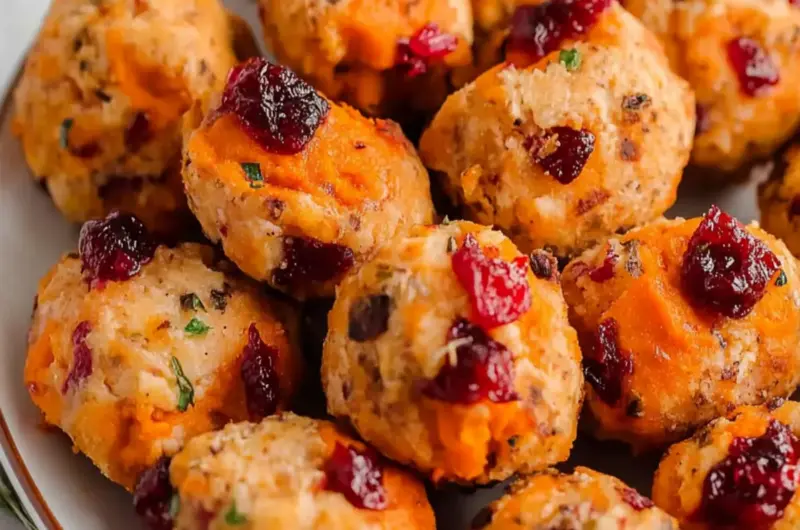 Cranberry Sweet Potato Turkey Poppers