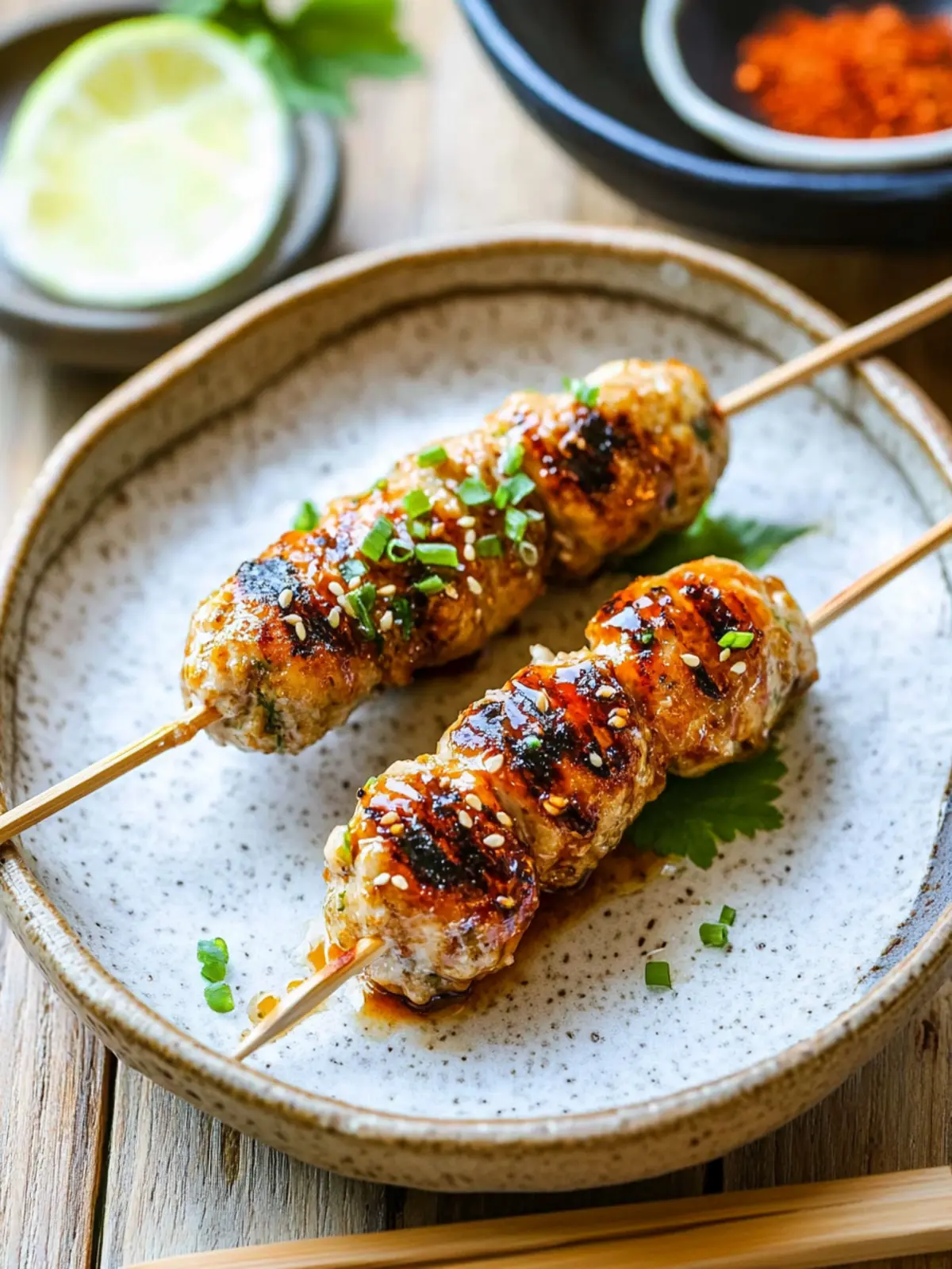 Japanese Chicken Meatball Skewers: Grilled Perfection at Home 4 Japanese Chicken Meatball Skewers