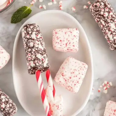 Decadent Peppermint Marshmallow Wands Perfect for Gifting 9 Peppermint Marshmallow Wands
