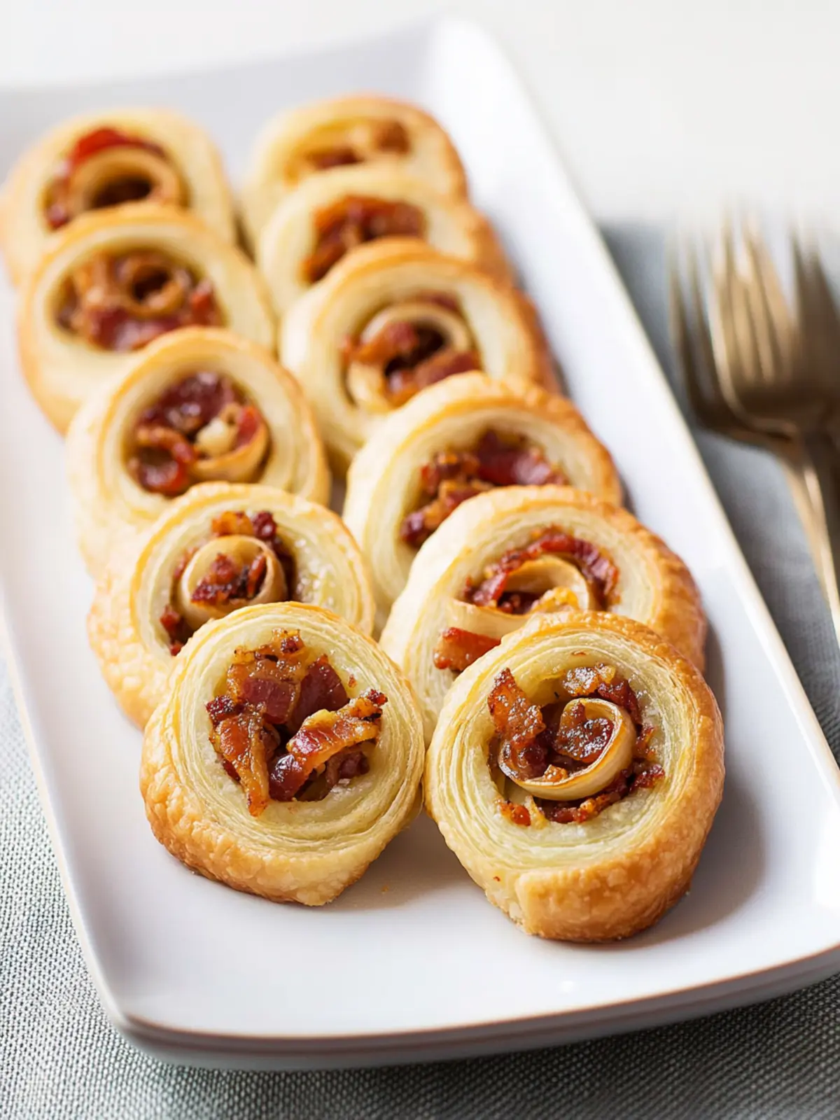 Irresistible Palmiers with Bacon, Swiss, and Caramelized Onions 3 Palmiers with Bacon, Swiss, and Caramelized Onions