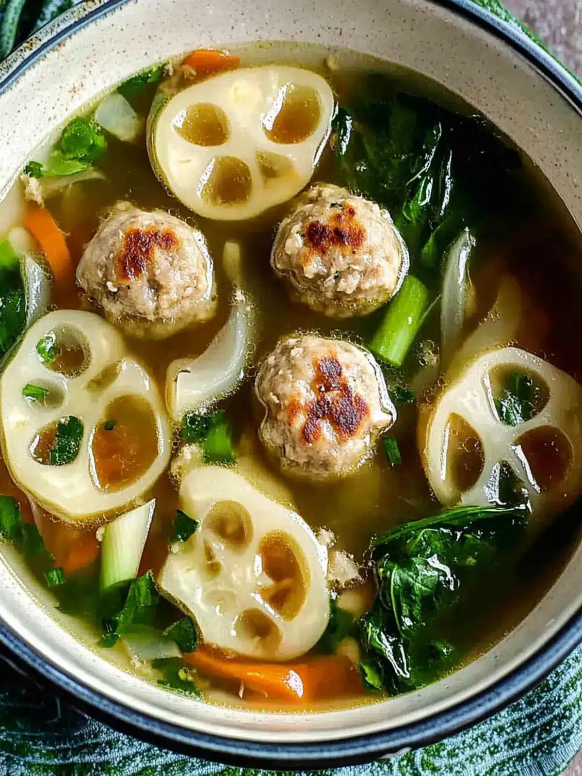 Satisfy Your Cravings with Lotus Root Soup and Pork Meatballs 5 Lotus Root Soup with Pork Meatballs