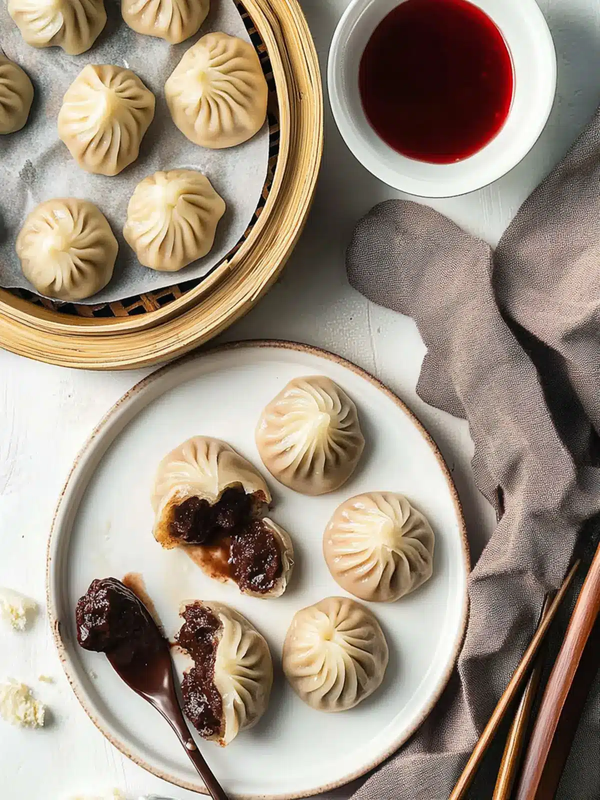 Decadent Chocolate Dumplings with Sweet Strawberry Sauce 3 Chocolate Dumplings