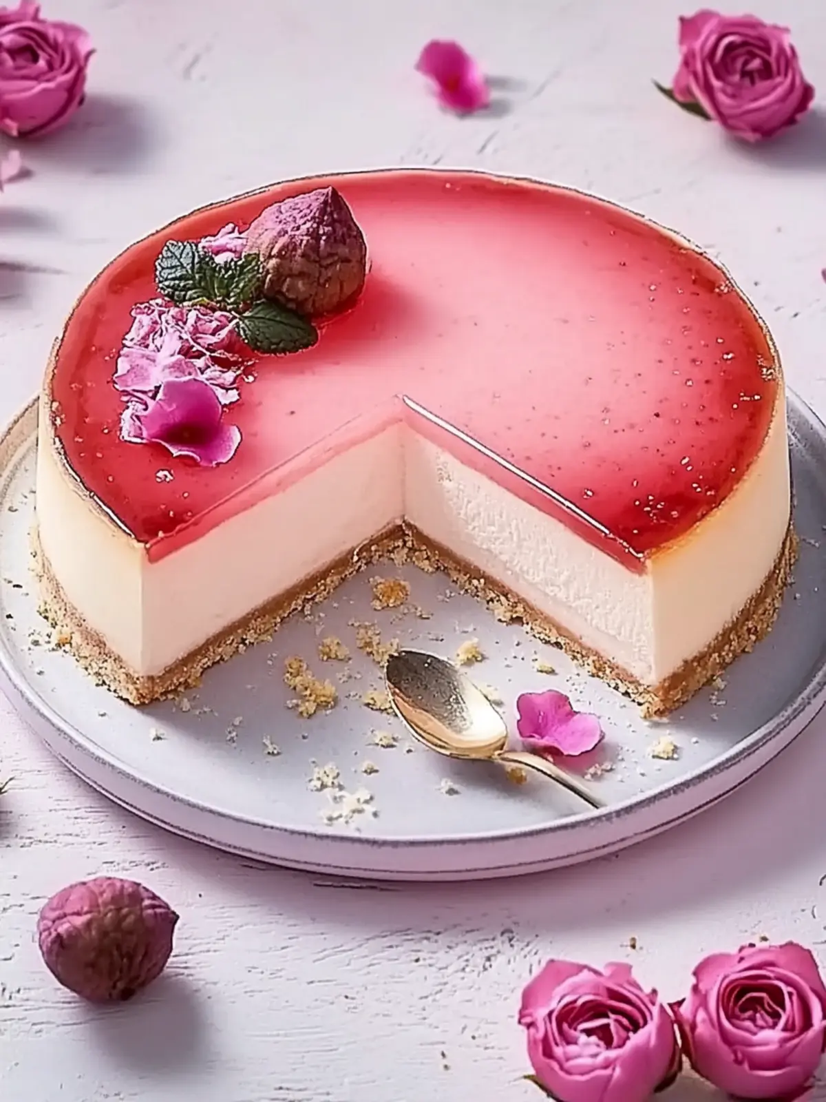 Decadent Lychee Rose Cheesecake for Your Next Celebration 3 Lychee Rose Cheesecake