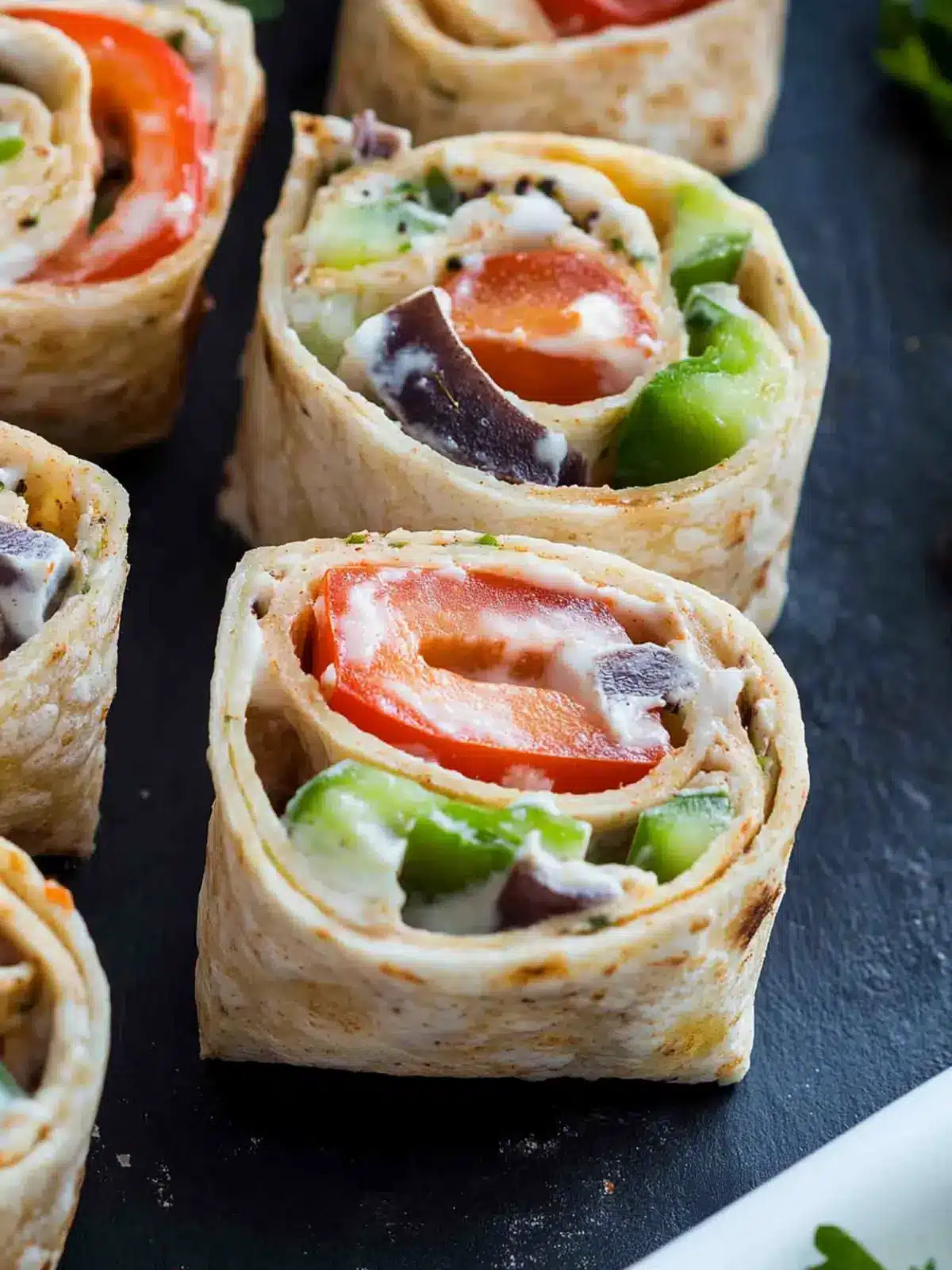 Delicious Greek Tortilla Pinwheels for Easy Entertaining 3 Greek Tortilla Pinwheels