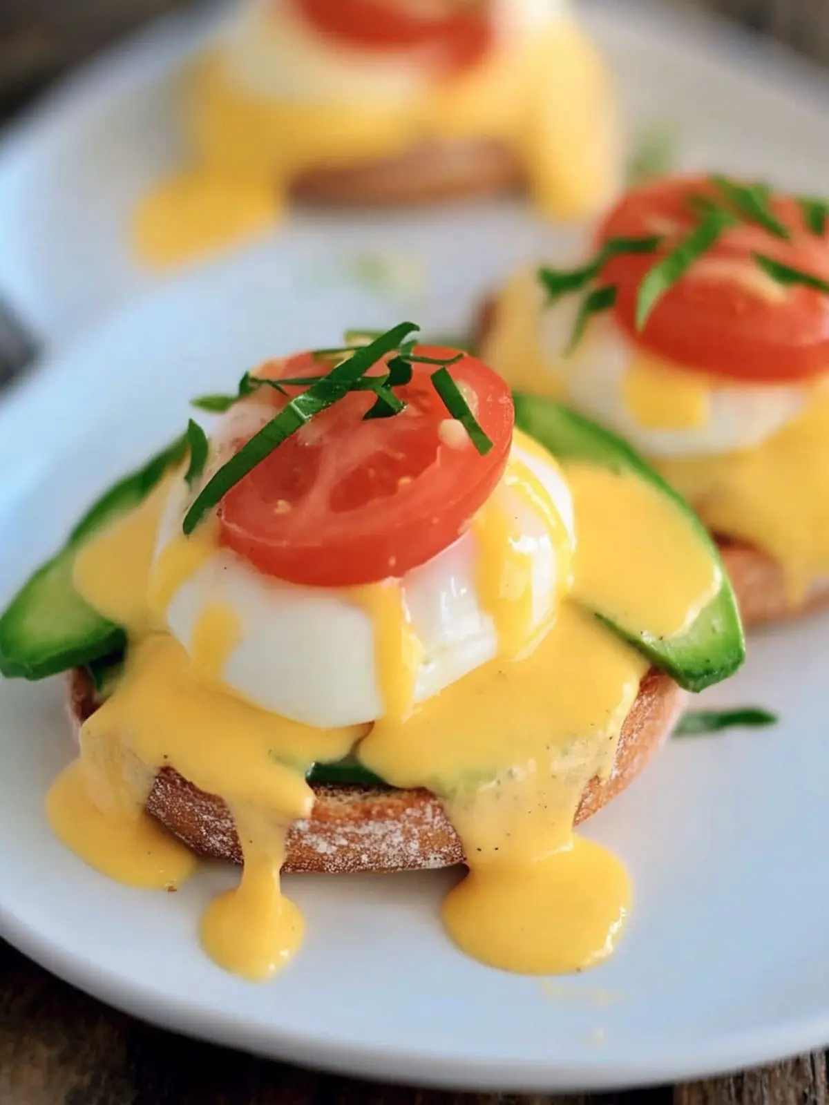 California Style Eggs Benedict with a Creamy Twist 3 California Style Eggs Benedict