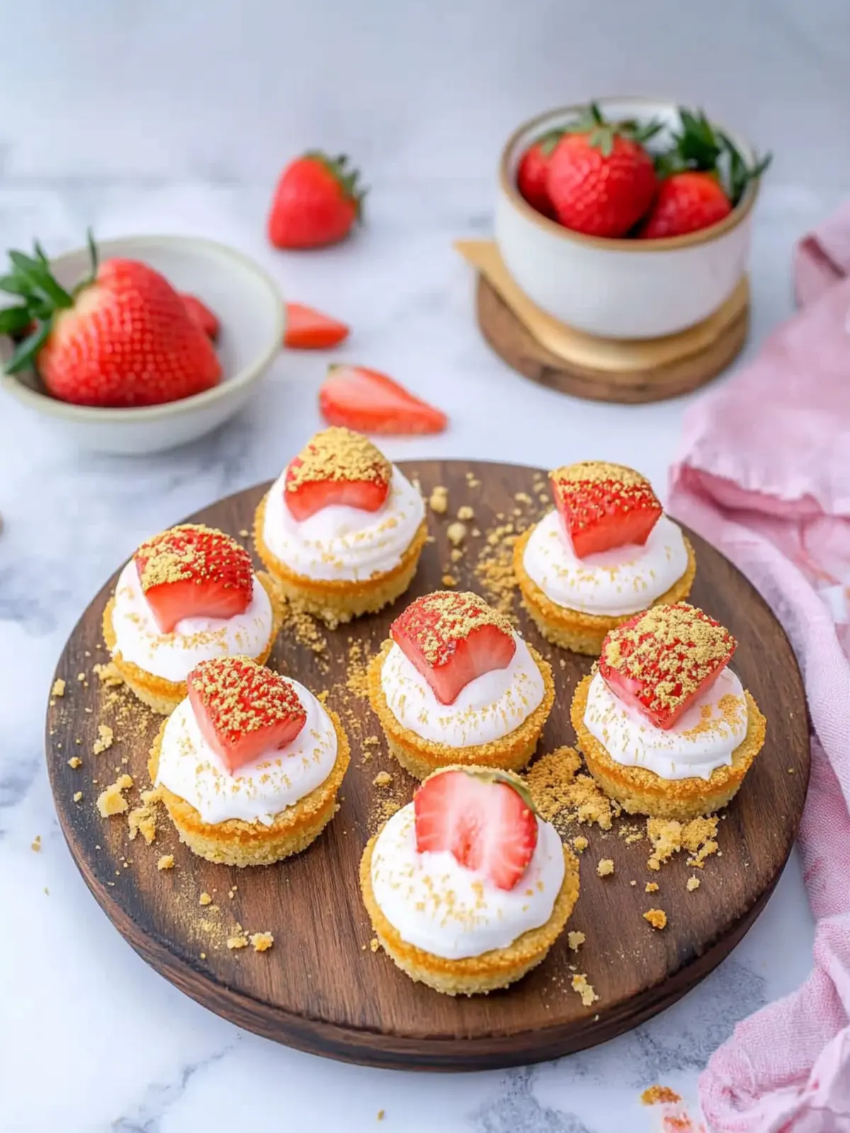 Delicious Mini Strawberry Cheesecakes for Sweet Celebrations 3 Mini Strawberry Cheesecakes