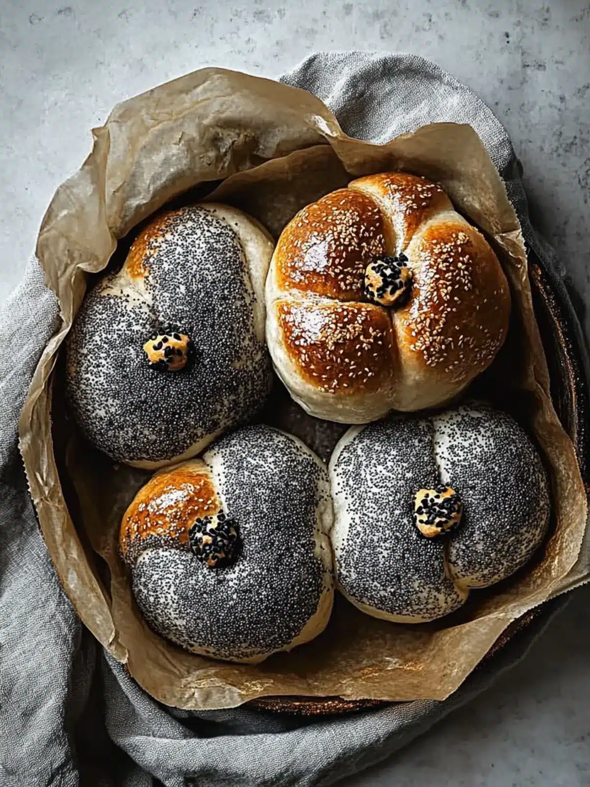 Irresistible Black Sesame and Cardamom No-Knead Milk Buns 3 Black Sesame and Cardamom No-Knead Milk Bread Buns