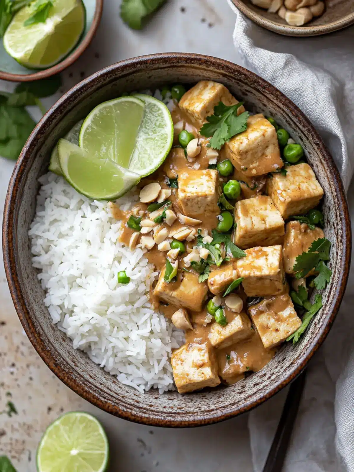 Savory Peanut Tofu with Coconut Rice for Cozy Nights 5 Peanut Tofu with Coconut Rice