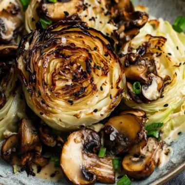 Savory Charred Cabbage with Creamy Miso Mushrooms Delight 9 Charred Cabbage with Creamy Miso Mushrooms