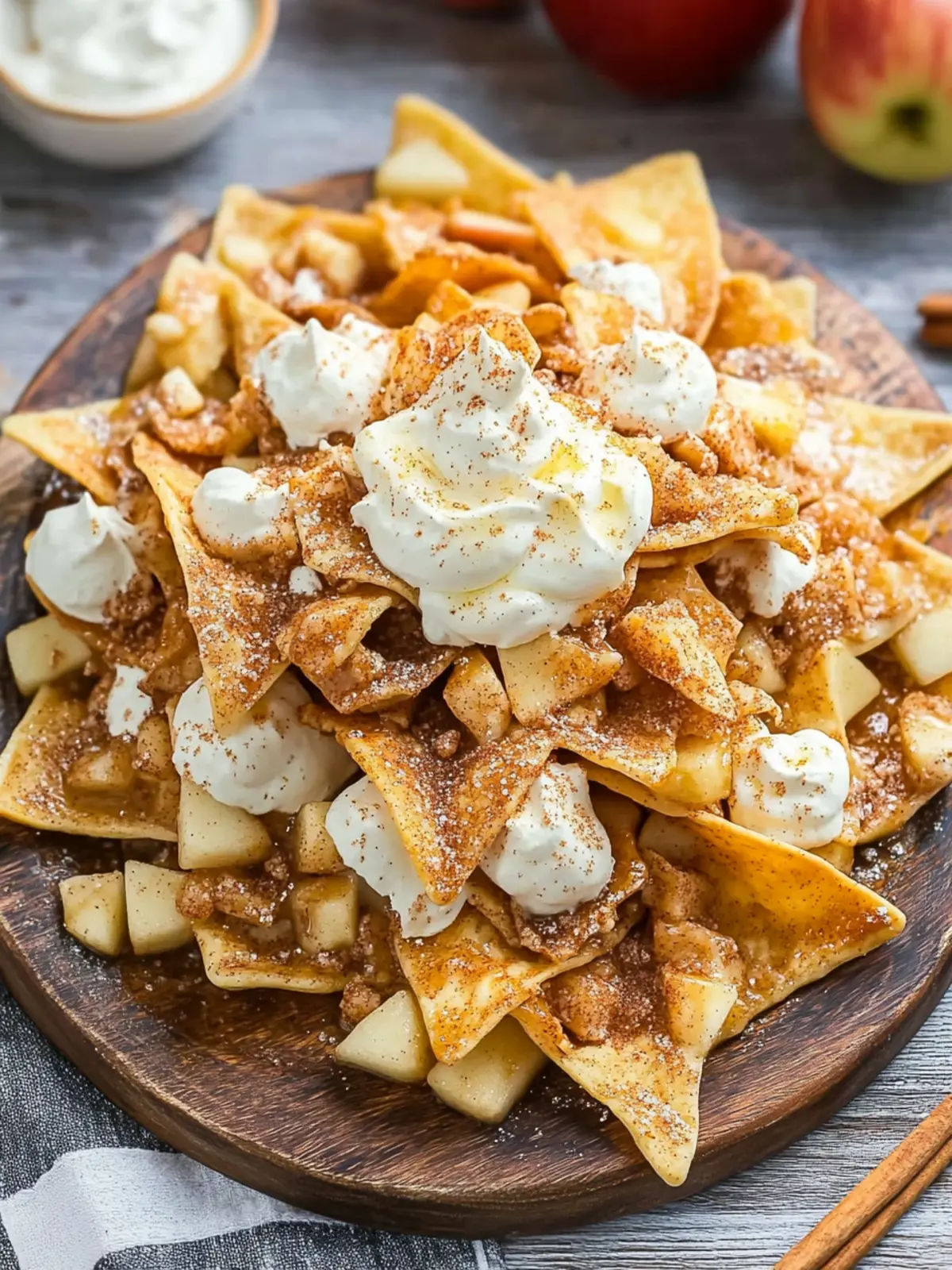 Delicious Apple Pie Nachos with Cinnamon Sugar Chips Delight 4 Apple Pie Nachos with Cinnamon Sugar Chips