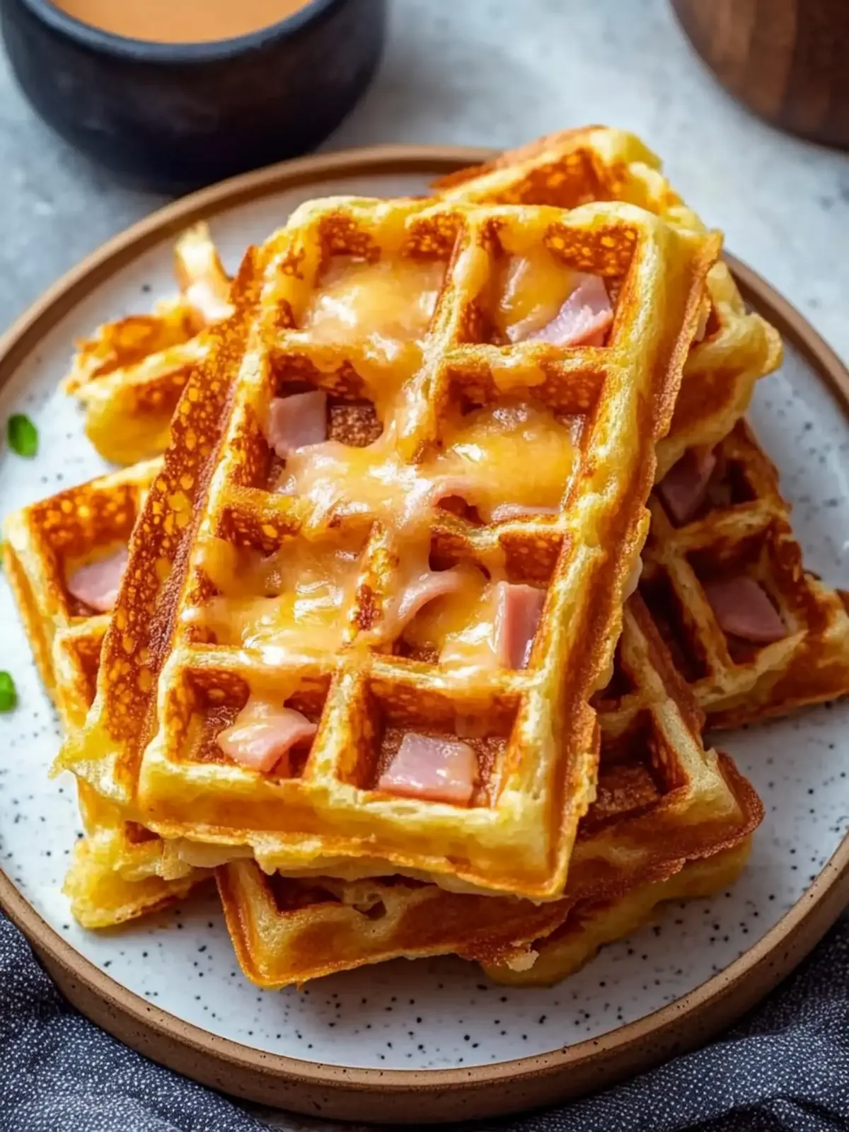 Crunchy Ham and Cheese Chaffles for a Deliciously Easy Meal 2 Crunchy Ham and Cheese Chaffles