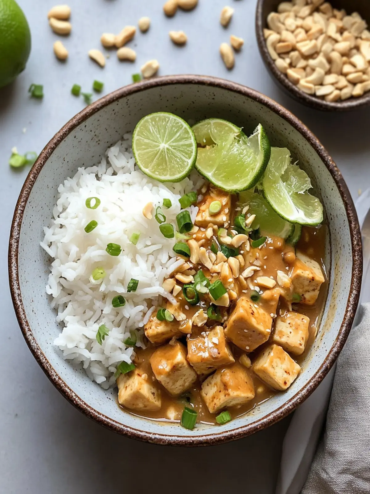 Savory Peanut Tofu with Coconut Rice for Cozy Nights 2 Peanut Tofu with Coconut Rice