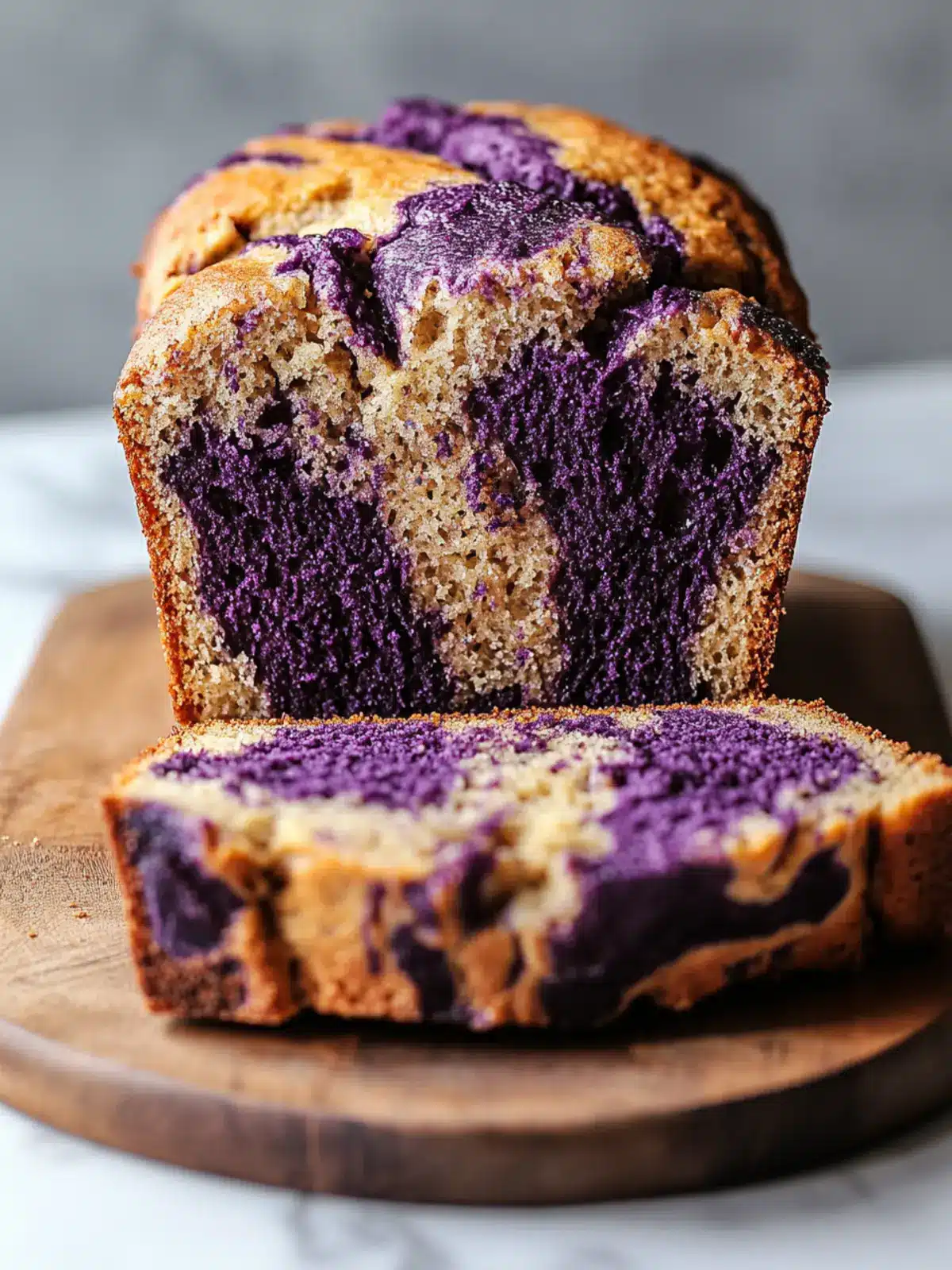 Marbled Ube Banana Bread: A Colorful Vegan Delight 2 Marbled Ube Banana Bread