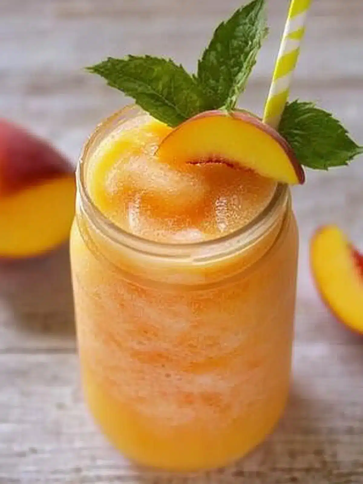 Refreshing Frozen Peach Lemonade for Hot Summer Days 2 Frozen Peach Lemonade