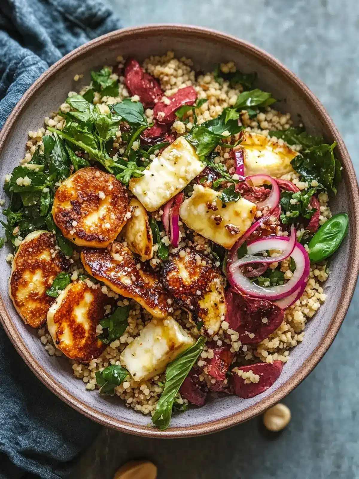 Hot Honey Halloumi and Couscous Salad: Flavorful Lunch Bliss 4 Hot Honey Halloumi and Couscous Salad
