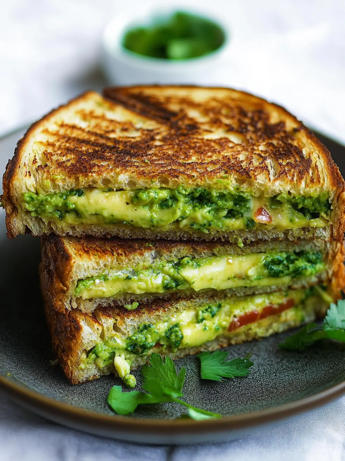 Melt-in-Your-Mouth Vegan Avocado Pesto Grilled Cheese 2 Vegan Avocado Pesto Grilled Cheese