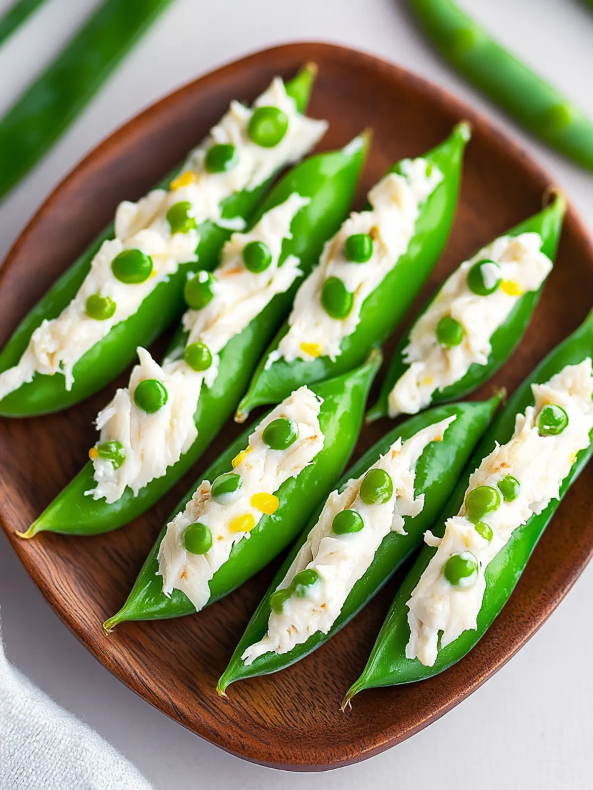 Irresistible Crab and Cream Cheese Stuffed Snow Peas Delight 5 Crab and Cream Cheese Stuffed Snow Peas