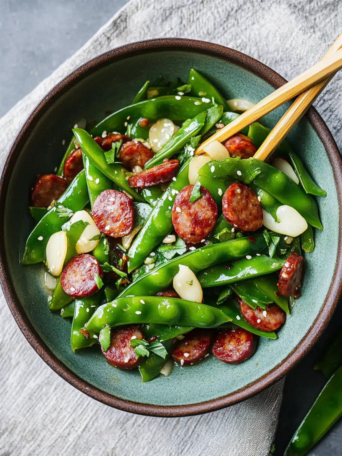 Savor Snow Peas with Chinese Sausage in Just 15 Minutes 2 Snow Peas with Chinese Sausage
