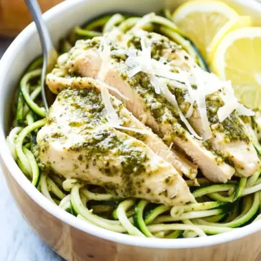 Delicious Pesto Chicken with Zucchini Noodles Made Easy 9 Pesto Chicken with Zucchini Noodles