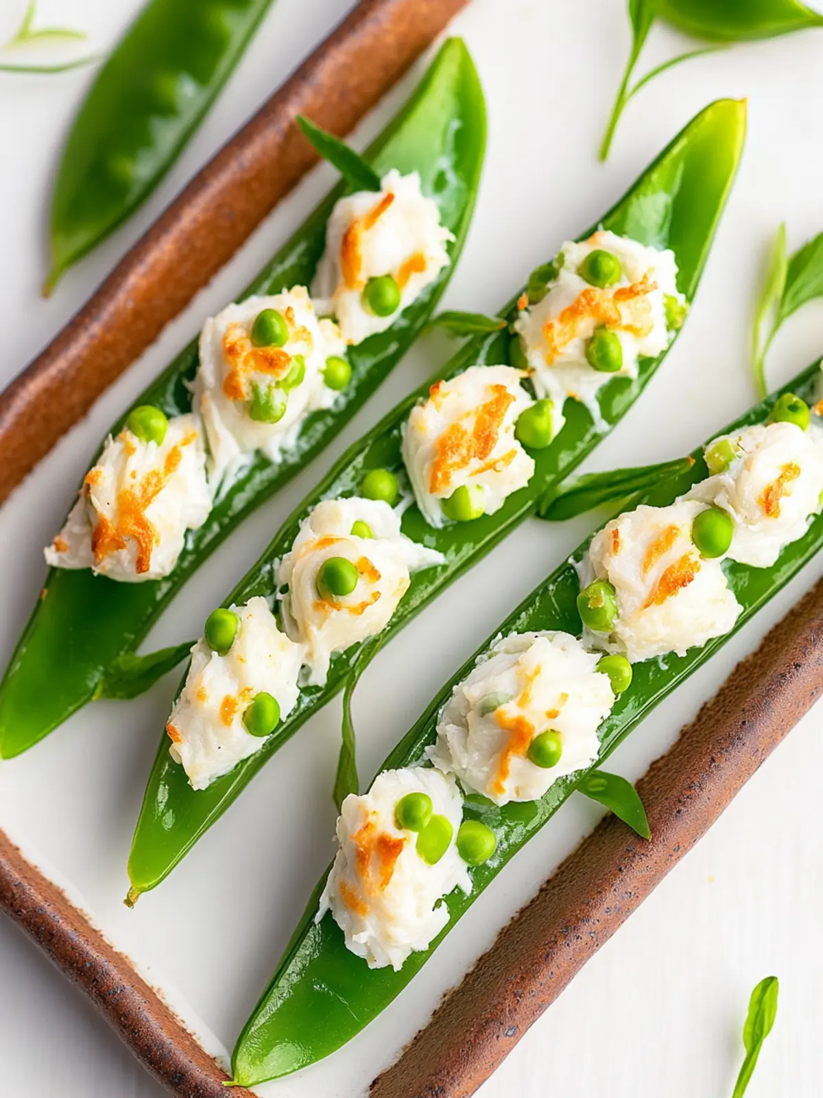 Irresistible Crab and Cream Cheese Stuffed Snow Peas Delight 2 Crab and Cream Cheese Stuffed Snow Peas