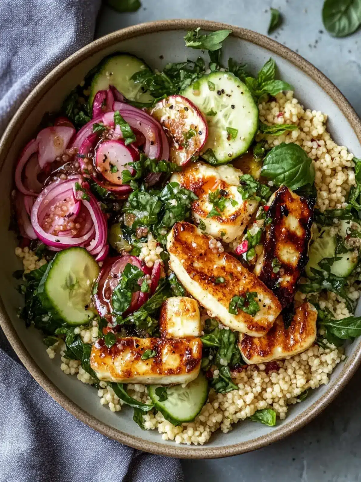 Hot Honey Halloumi and Couscous Salad: Flavorful Lunch Bliss 2 Hot Honey Halloumi and Couscous Salad