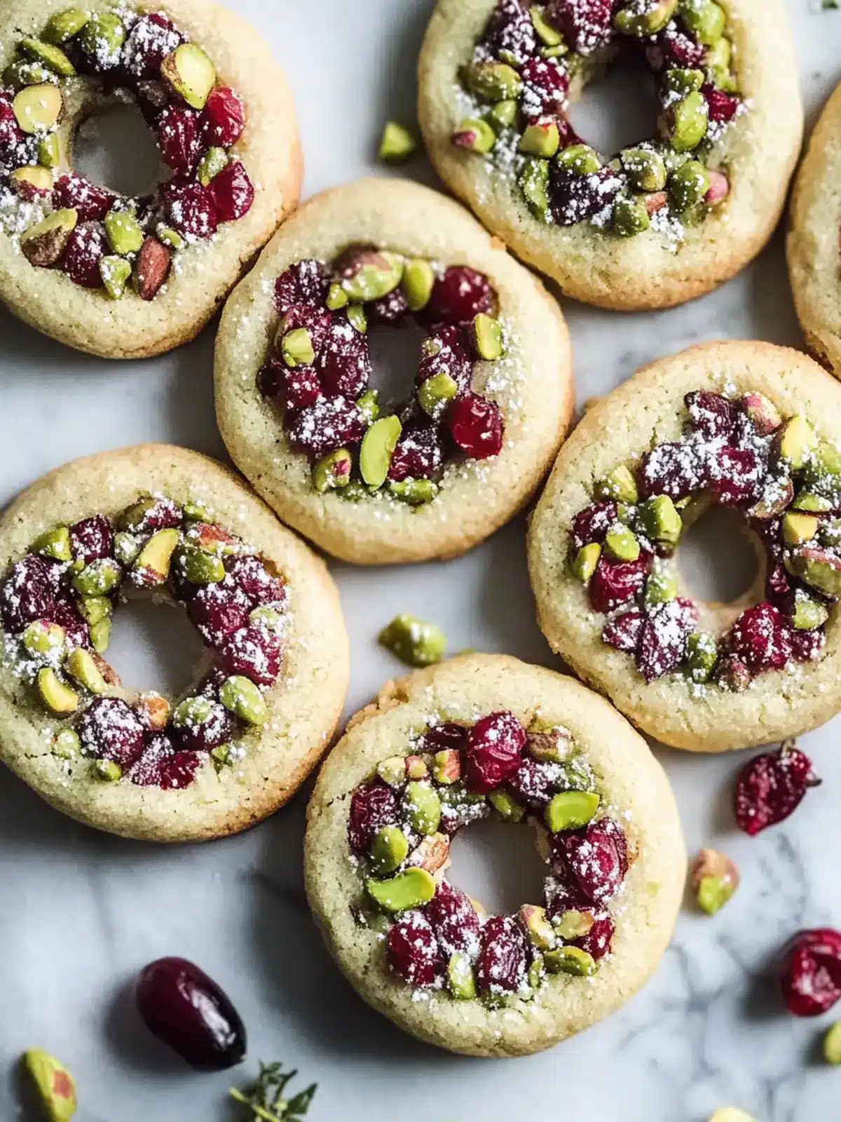 Pistachio Cranberry Wreath Cookies for Festive Cheer 2 Pistachio Cranberry Wreath Cookies