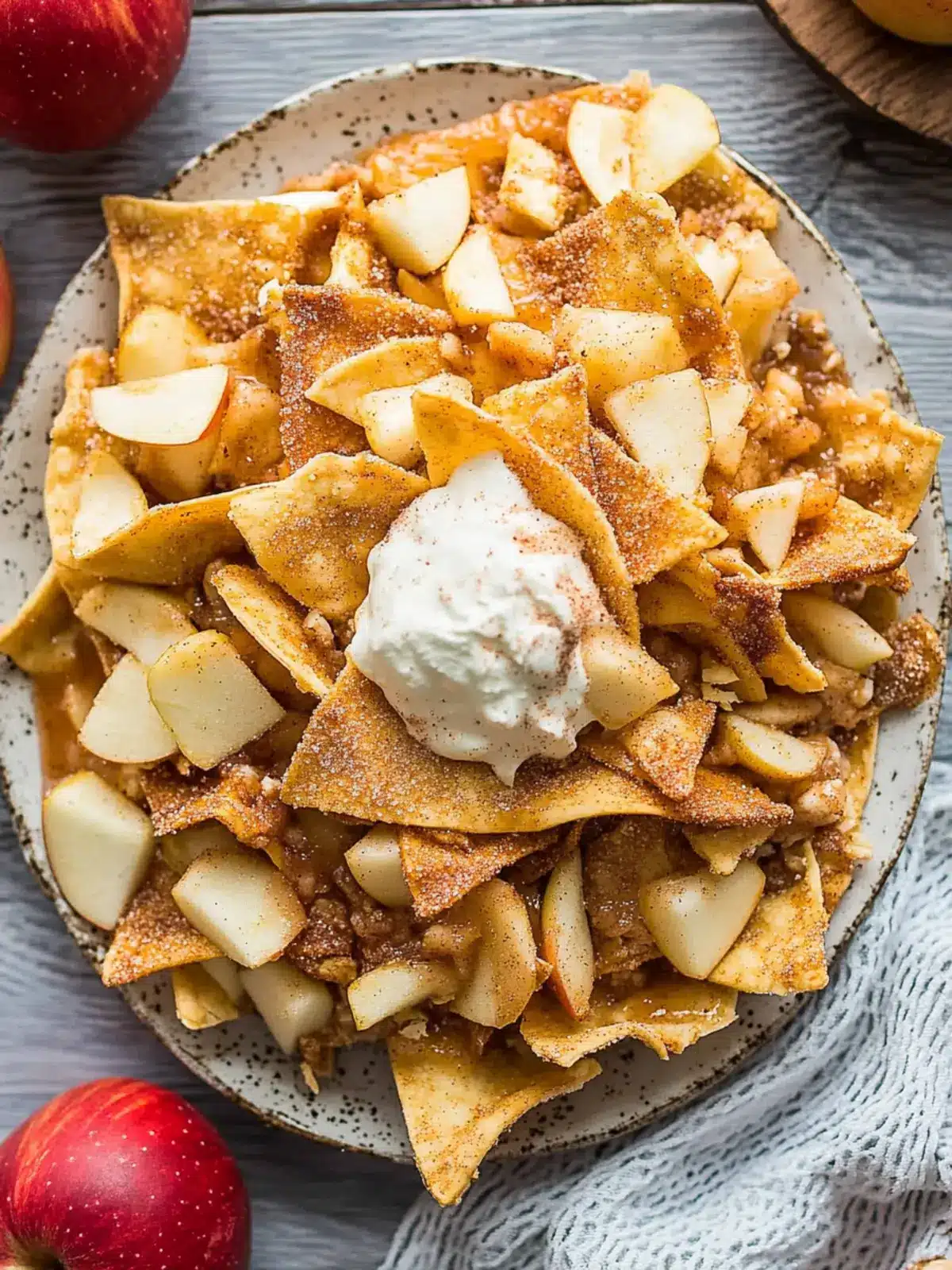 Delicious Apple Pie Nachos with Cinnamon Sugar Chips Delight 3 Apple Pie Nachos with Cinnamon Sugar Chips