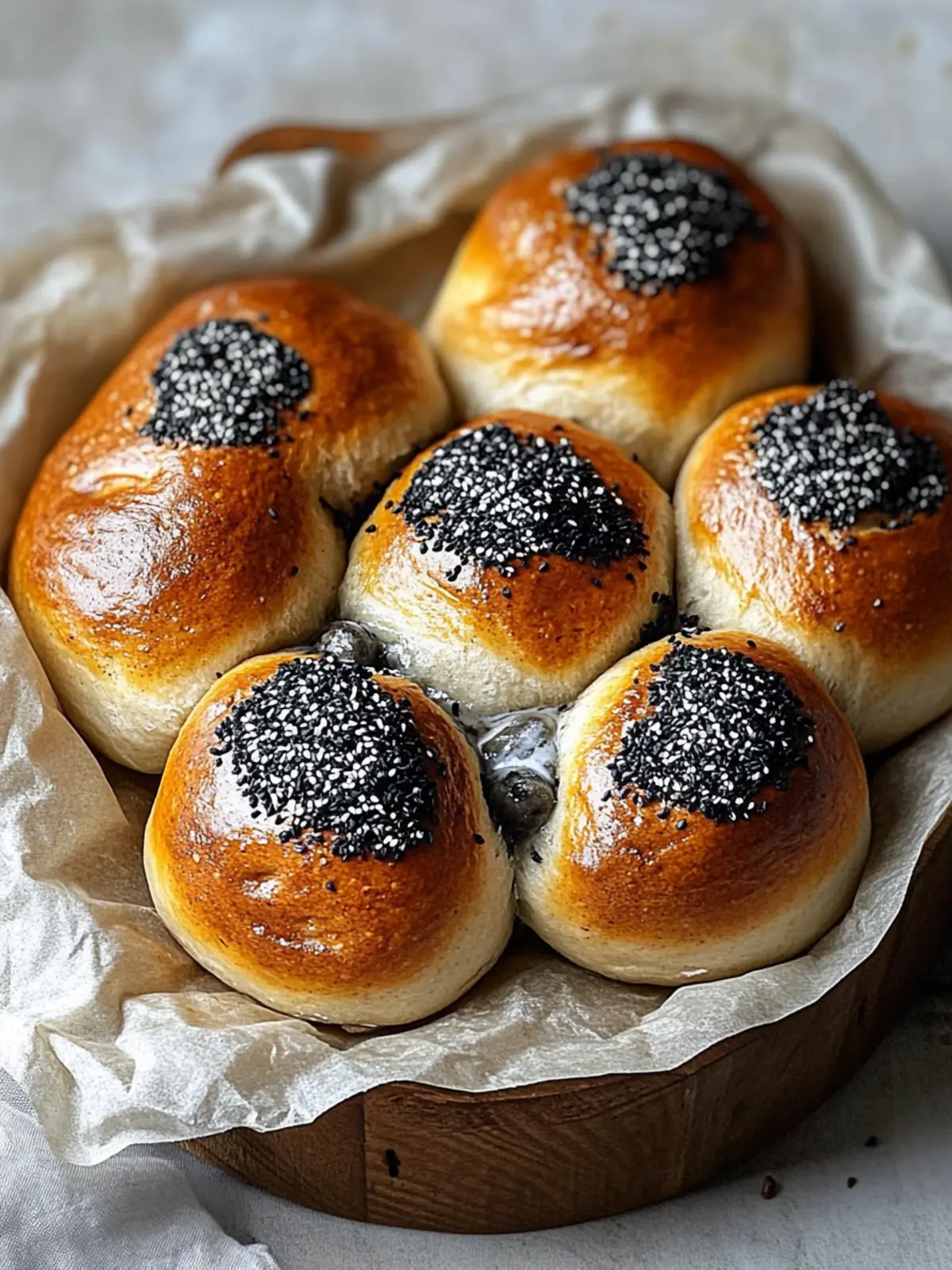 Irresistible Black Sesame and Cardamom No-Knead Milk Buns 5 Black Sesame and Cardamom No-Knead Milk Bread Buns