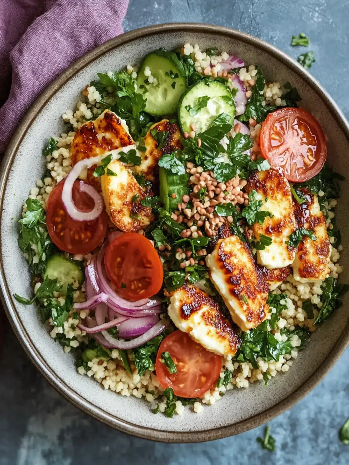 Hot Honey Halloumi and Couscous Salad: Flavorful Lunch Bliss 5 Hot Honey Halloumi and Couscous Salad