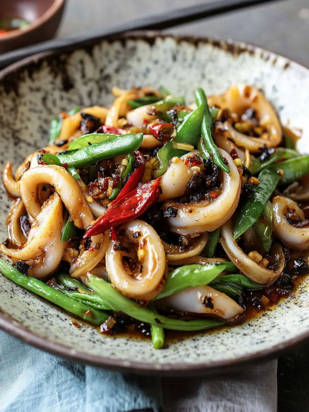 Flavor-Packed Stir-Fried Squid with Black Bean Sauce Delight 4 Stir-Fried Squid with Black Bean Sauce