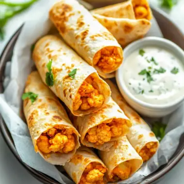 Spicy Buffalo Cauliflower Taquitos for a Flavorful Treat 9 Buffalo Cauliflower Taquitos