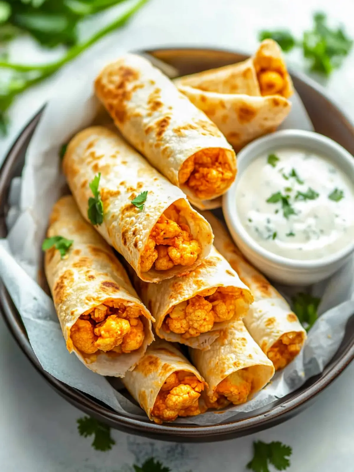 Spicy Buffalo Cauliflower Taquitos for a Flavorful Treat 5 Buffalo Cauliflower Taquitos
