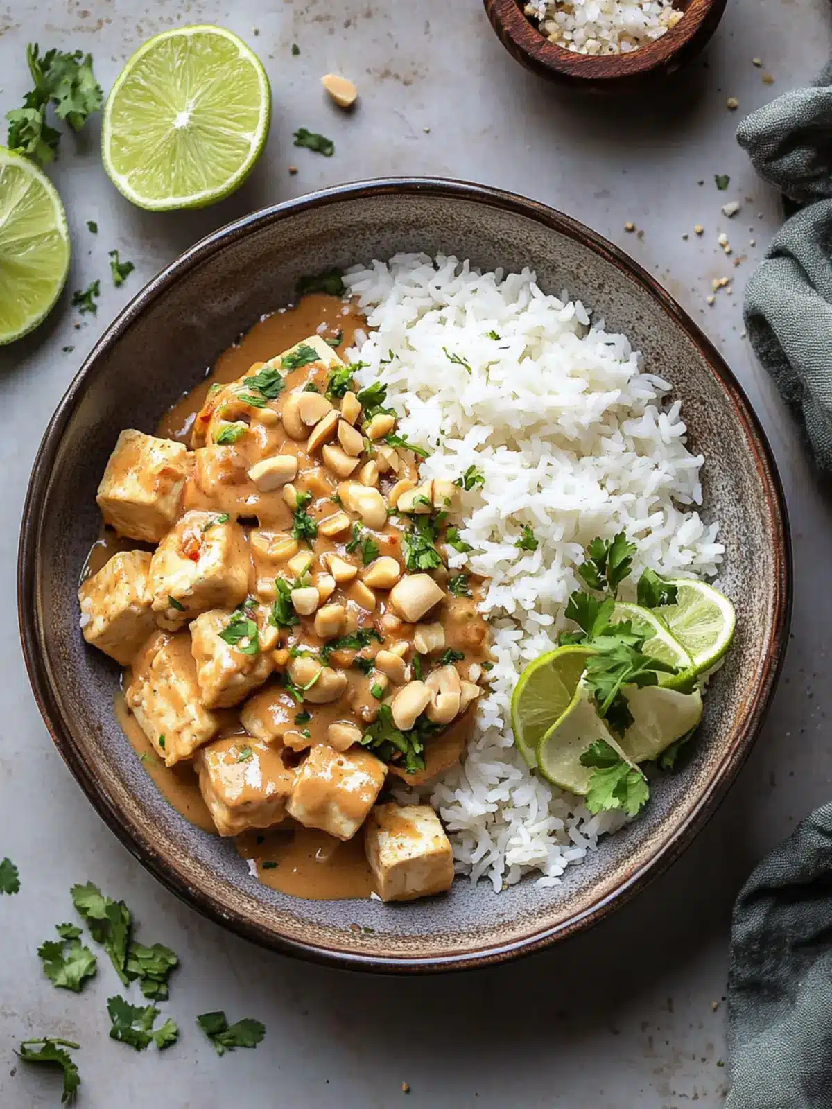 Savory Peanut Tofu with Coconut Rice for Cozy Nights 3 Peanut Tofu with Coconut Rice