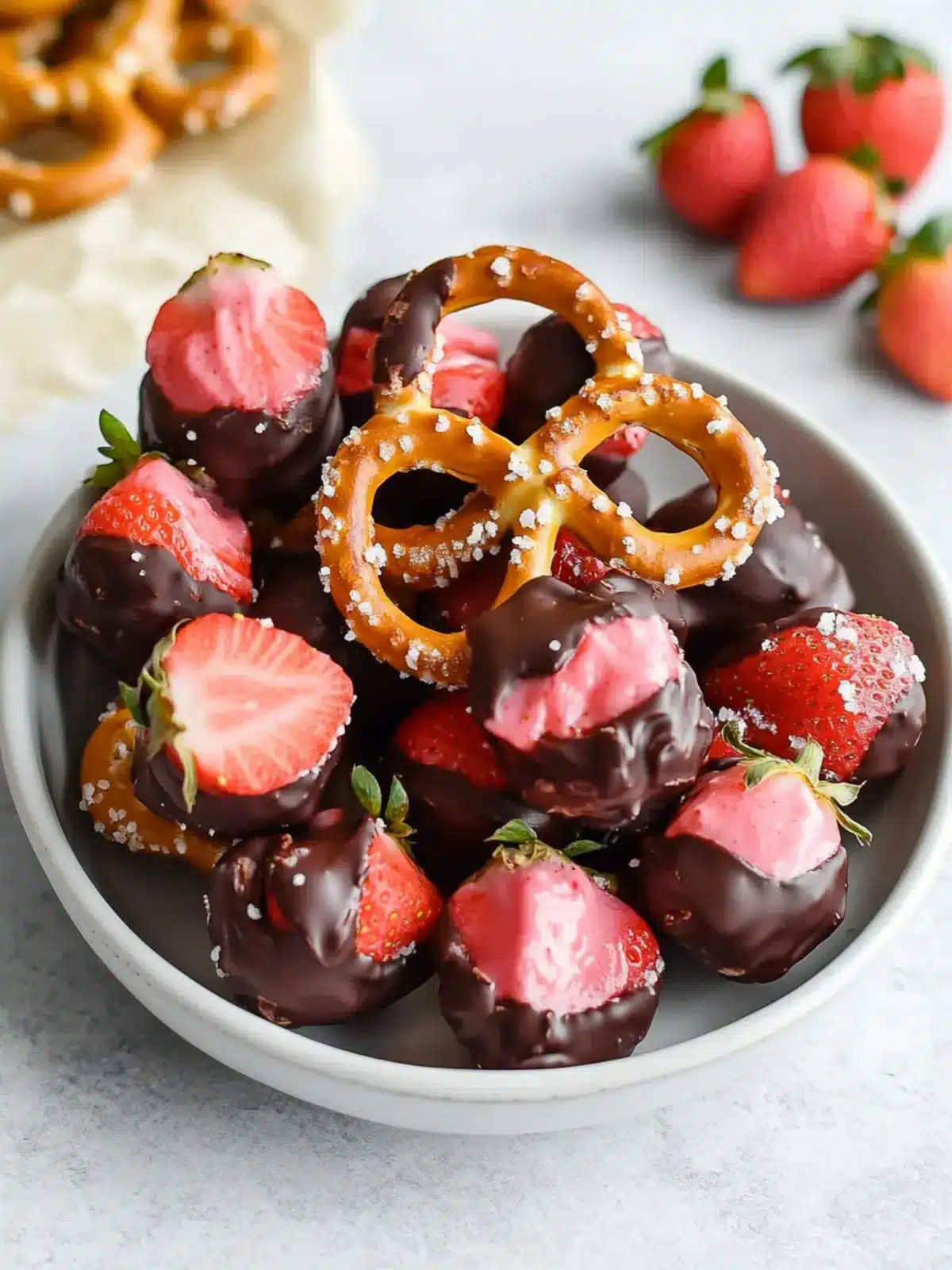 Irresistible Chocolate Dipped Strawberry Yogurt Pretzel Bites 2 Chocolate Dipped Strawberry Yogurt Pretzel Bites