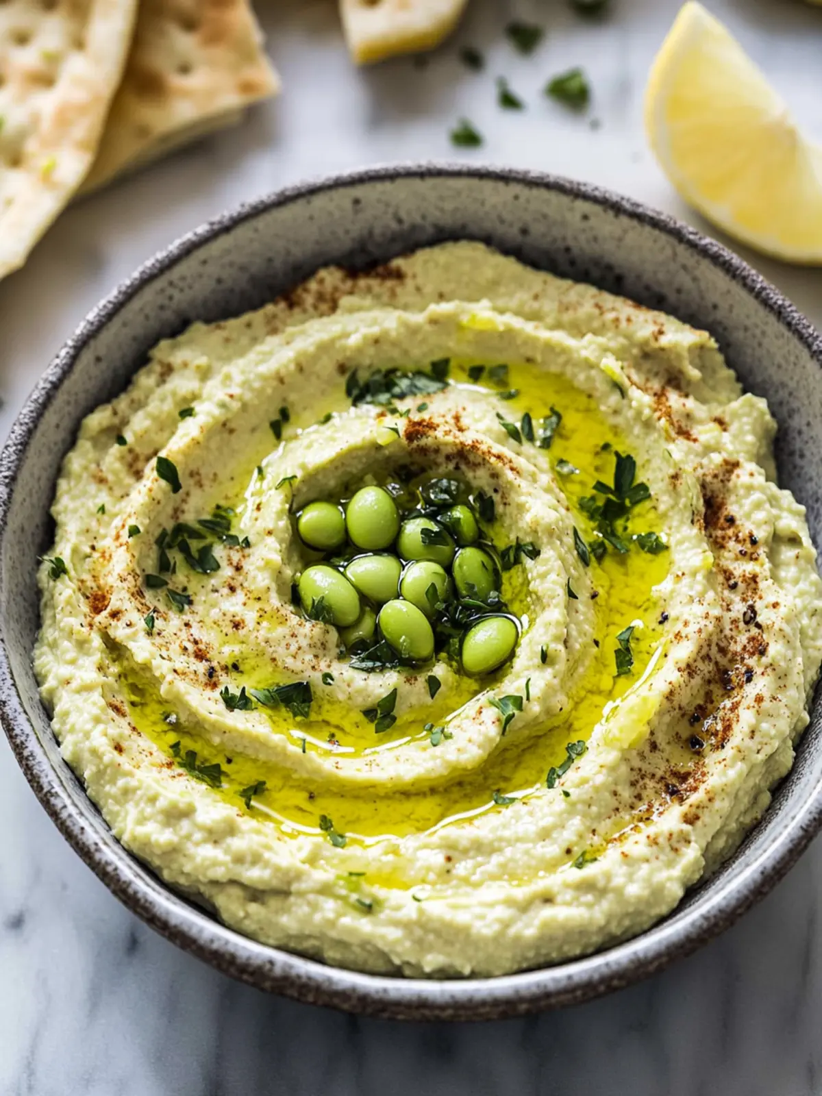 Zesty Spicy Lemon Edamame Hummus for Flavor Lovers 2 Spicy Lemon Edamame Hummus